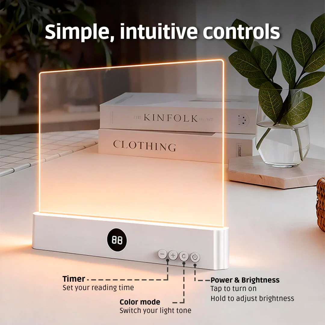 GlowVia lamp - LED flat panel book light
